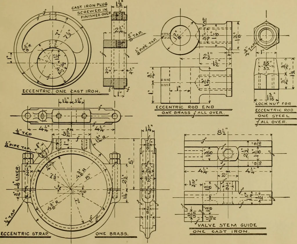 An illustration from A manual of mechanical drawing, 1907, leaf 182