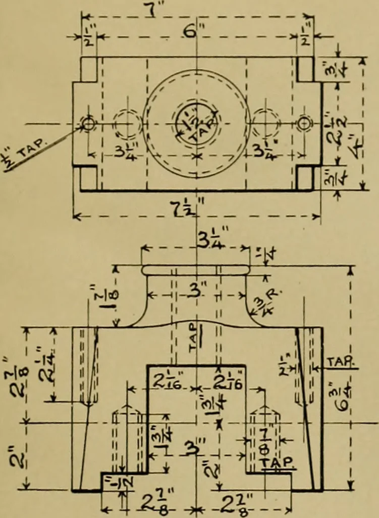 An illustration from A manual of mechanical drawing, 1907, leaf 184