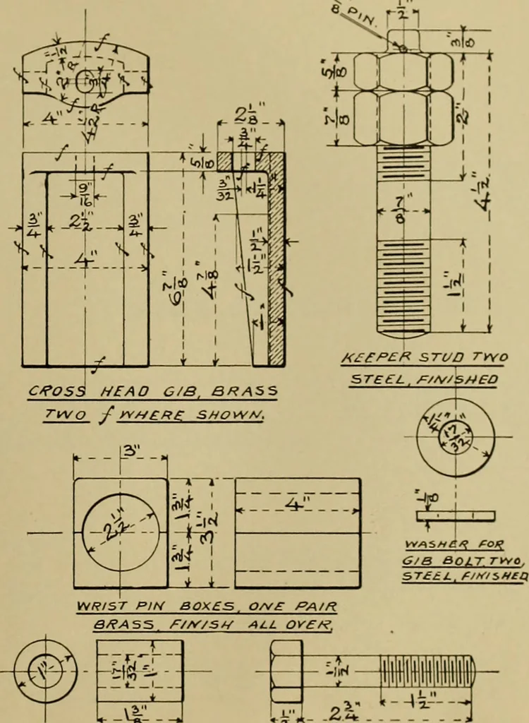 An illustration from A manual of mechanical drawing, 1907, leaf 184