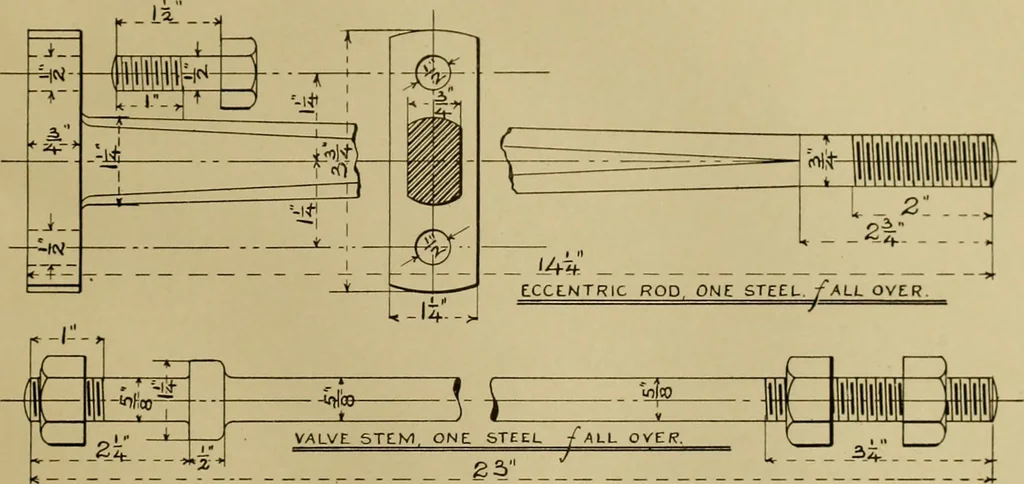 An illustration from A manual of mechanical drawing, 1907, leaf 186