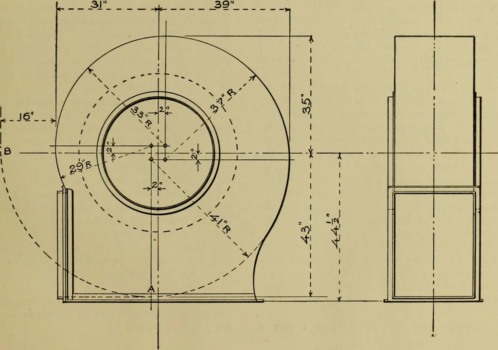 An illustration from A manual of mechanical drawing, 1907, leaf 76