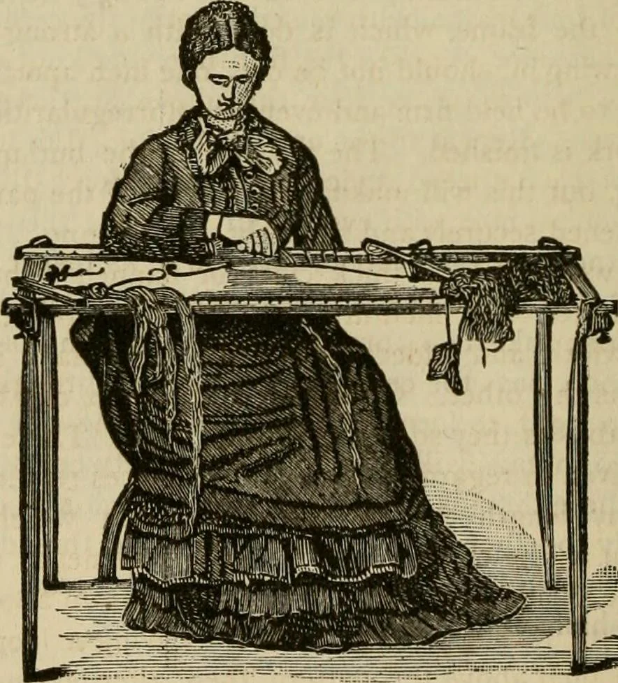 An illustration from Manual of needlework. Teaching how to do Kensington, applique, cretonne, roman, cross-stitch, outline and other embroideries .., 1883, leaf 103