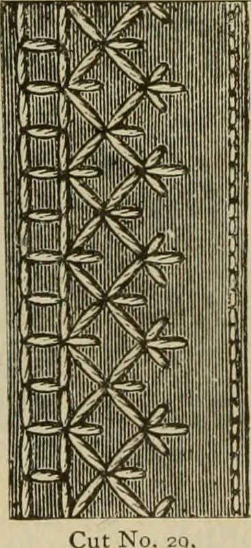 An illustration from Manual of needlework. Teaching how to do Kensington, applique, cretonne, roman, cross-stitch, outline and other embroideries .., 1883, leaf 29