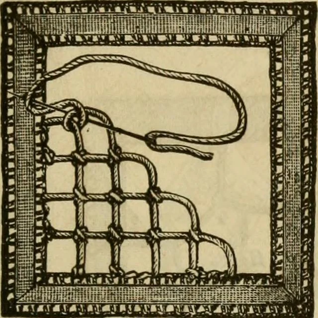 An illustration from Manual of needlework. Teaching how to do Kensington, applique, cretonne, roman, cross-stitch, outline and other embroideries .., 1883, leaf 86