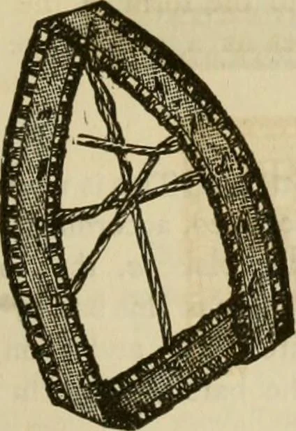 An illustration from Manual of needlework. Teaching how to do Kensington, applique, cretonne, roman, cross-stitch, outline and other embroideries .., 1883, leaf 86
