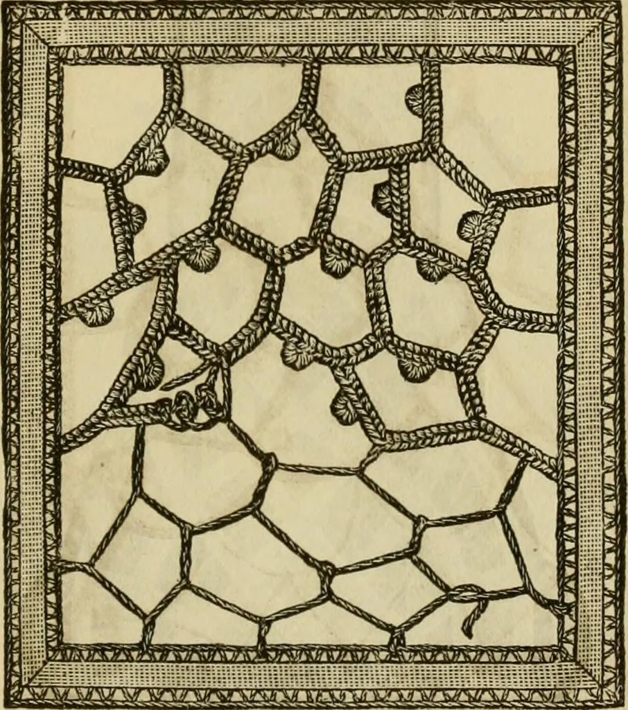 An illustration from Manual of needlework. Teaching how to do Kensington, applique, cretonne, roman, cross-stitch, outline and other embroideries .., 1883, leaf 88