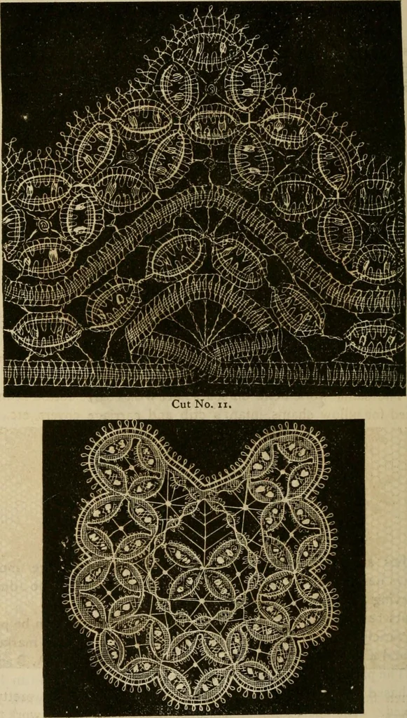 An illustration from Manual of needlework. Teaching how to do Kensington, applique, cretonne, roman, cross-stitch, outline and other embroideries .., 1883, leaf 91