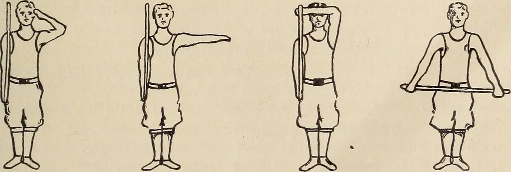 An illustration from Manual of physical training and games, 1916, leaf 12