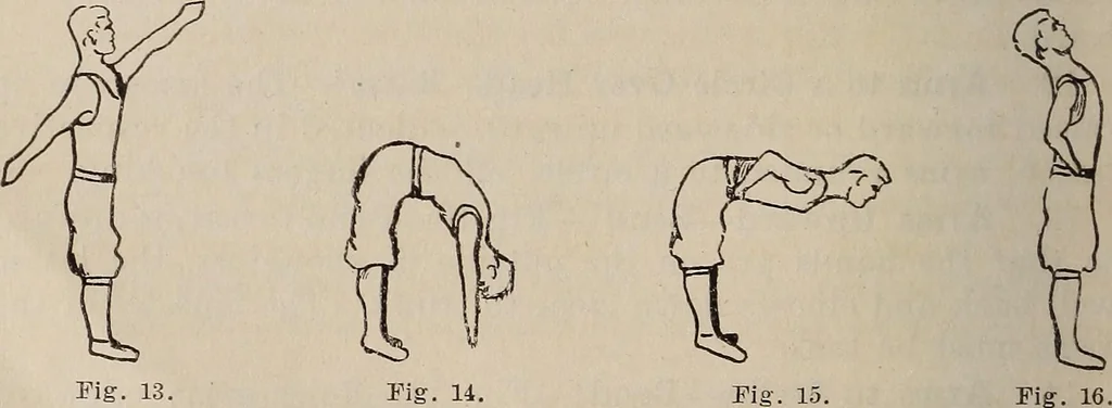 An illustration from Manual of physical training and games, 1916, leaf 17