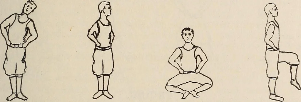 An illustration from Manual of physical training and games, 1916, leaf 18