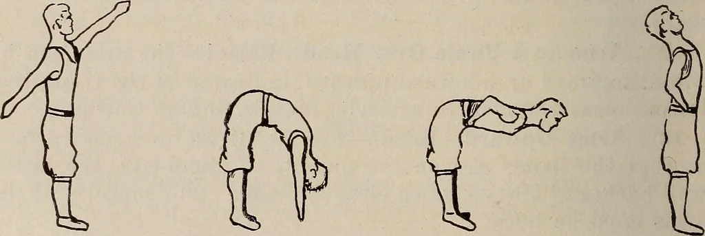 An illustration from Manual of physical training and games, 1916, leaf 53