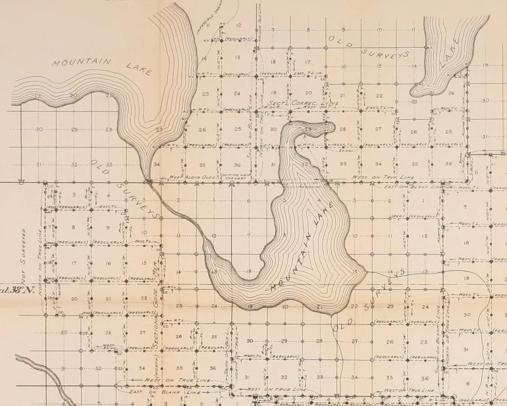 An illustration from Manual of surveying instructions for the survey of the public lands of the United States and private land claims, 1894, leaf 263