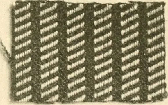 An illustration from A manual of weave construction; a systematic arrangement and explanation of the foundation and derivative weaves for harness looms, 1903, leaf 108
