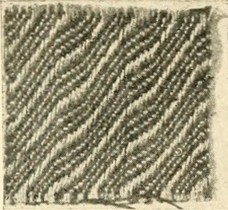 An illustration from A manual of weave construction; a systematic arrangement and explanation of the foundation and derivative weaves for harness looms, 1903, leaf 60