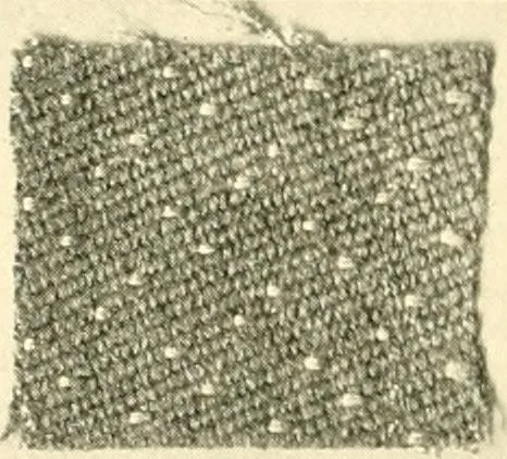 An illustration from A manual of weave construction; a systematic arrangement and explanation of the foundation and derivative weaves for harness looms, 1903, leaf 87