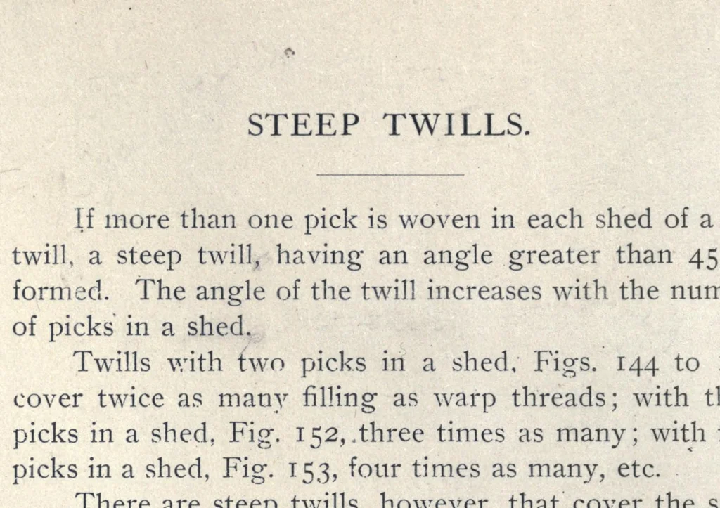 An illustration from A manual of weave construction; a systematic arrangement and explanation of the foundation and derivative weaves for harness looms, 1903, leaf 50