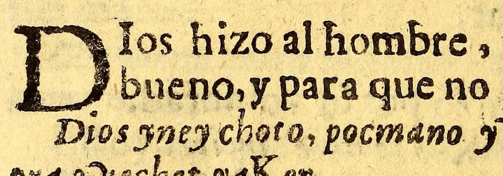 An illustration from Manual para catekizar, y administrar los santos sacramentos à los Indios que habitan la Prouincia de la Nueua Andaluzia, y Nueua Barcelona, y San Christoval de los Cumanagotos. ..., 1683, leaf 38