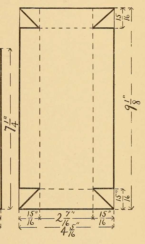 An illustration from Manual training: cardboard construction, 1902, leaf 69