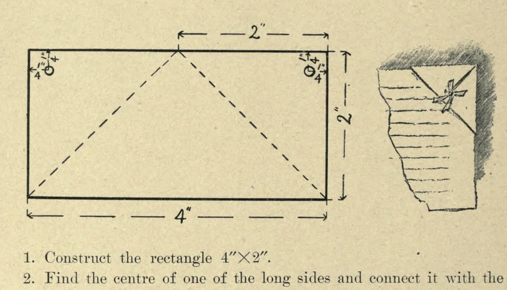 An illustration from Manual training: cardboard construction, 1907, leaf 32