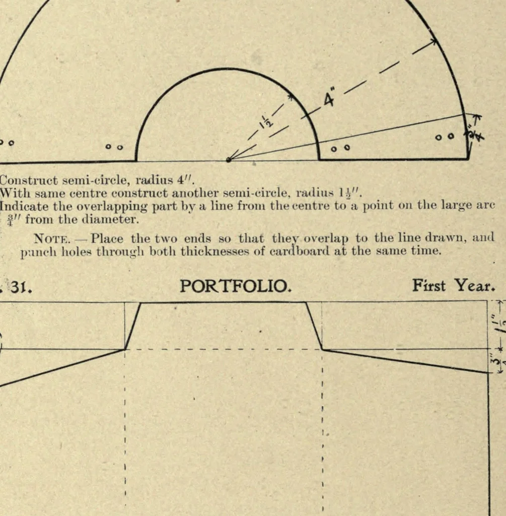 An illustration from Manual training: cardboard construction, 1907, leaf 38