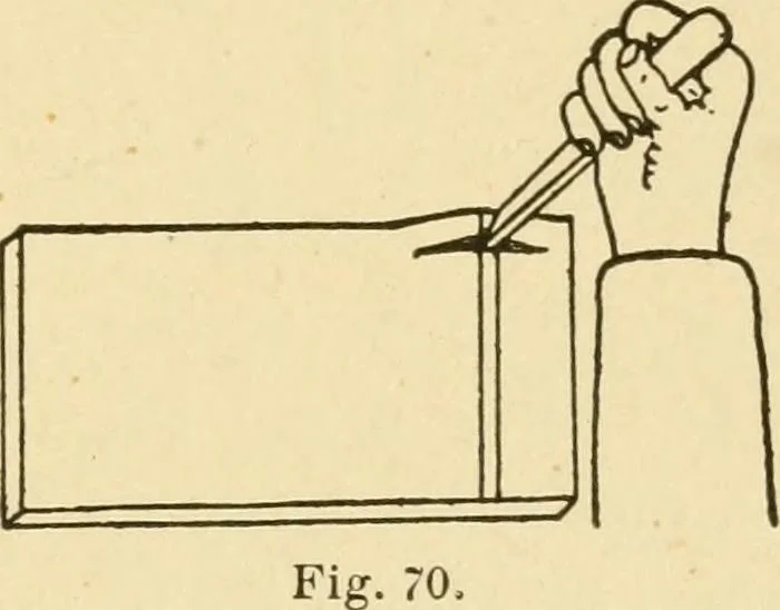 An illustration from Manual training. Elementary woodwork;, 1893, leaf 44