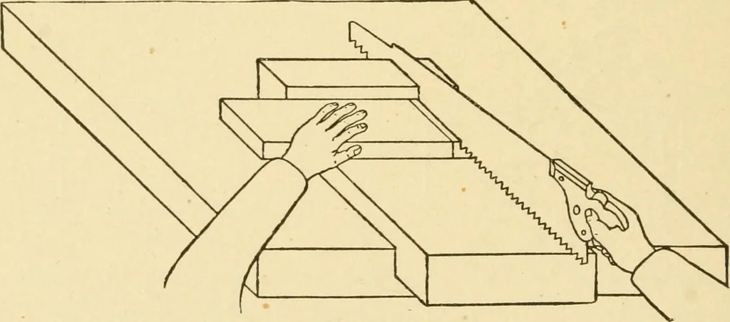An illustration from Manual training. Elementary woodwork;, 1893, leaf 61