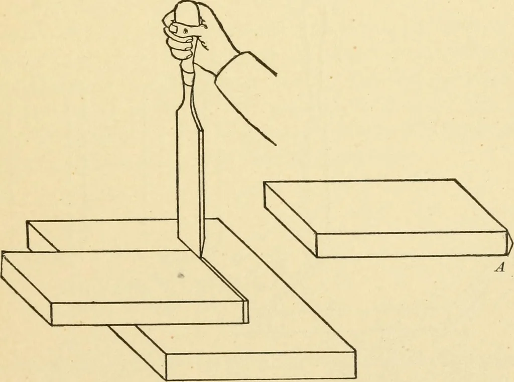 An illustration from Manual training. Elementary woodwork;, 1893, leaf 62