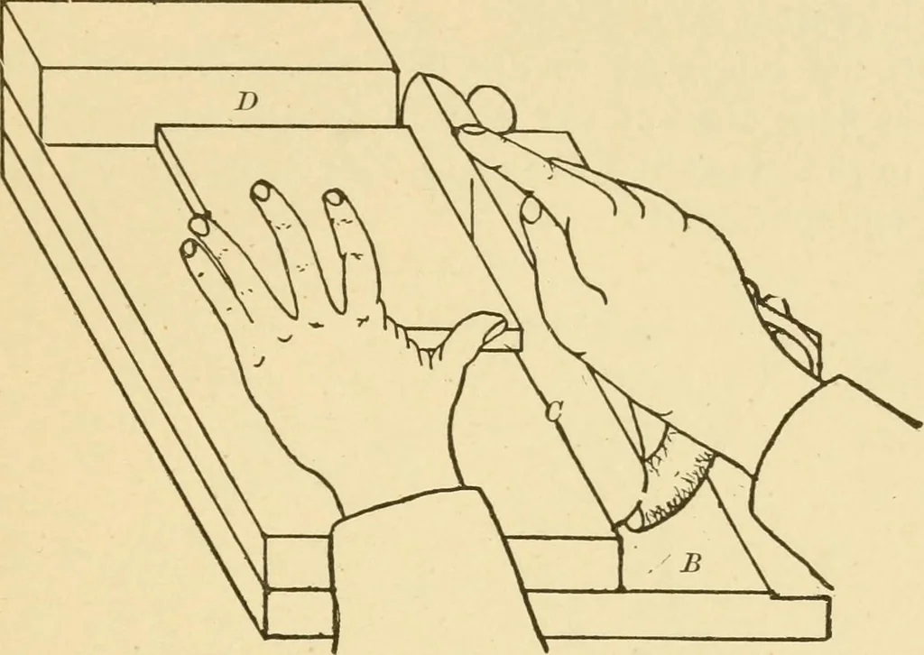 An illustration from Manual training. Elementary woodwork;, 1893, leaf 72