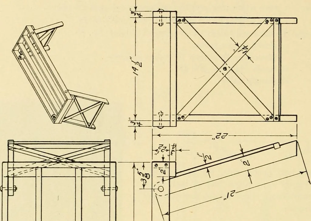 An illustration from Manual training for the rural schools; a group of farm and farm home woodworking problems, 1916, leaf 19