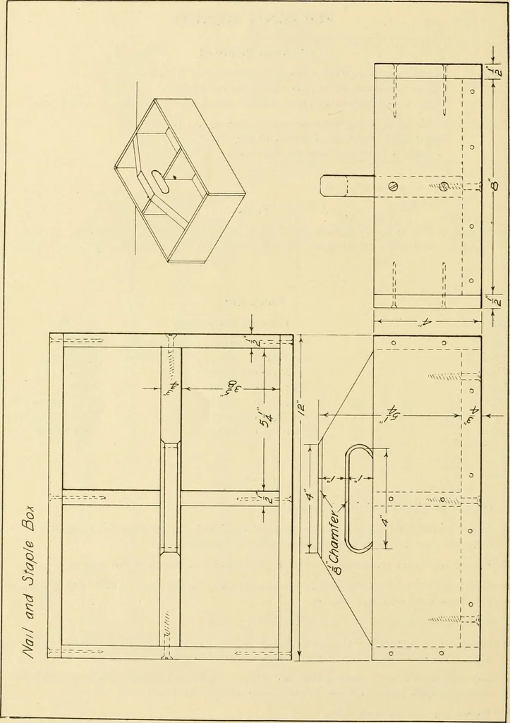 An illustration from Manual training for the rural schools; a group of farm and farm home woodworking problems, 1916, leaf 21