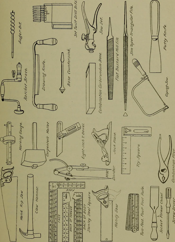 An illustration from Manual training for the rural schools; a group of farm and farm home woodworking problems, 1922, leaf 6