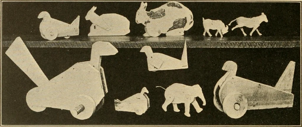 An illustration from Manual training--play problems; constructive work for boys and girls based on the play interest, 1917, leaf 131