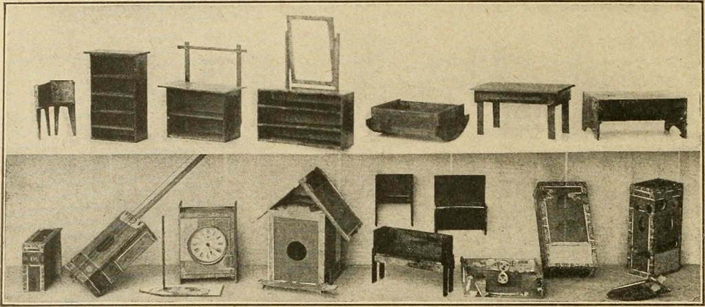 An illustration from Manual training--play problems; constructive work for boys and girls based on the play interest, 1917, leaf 33