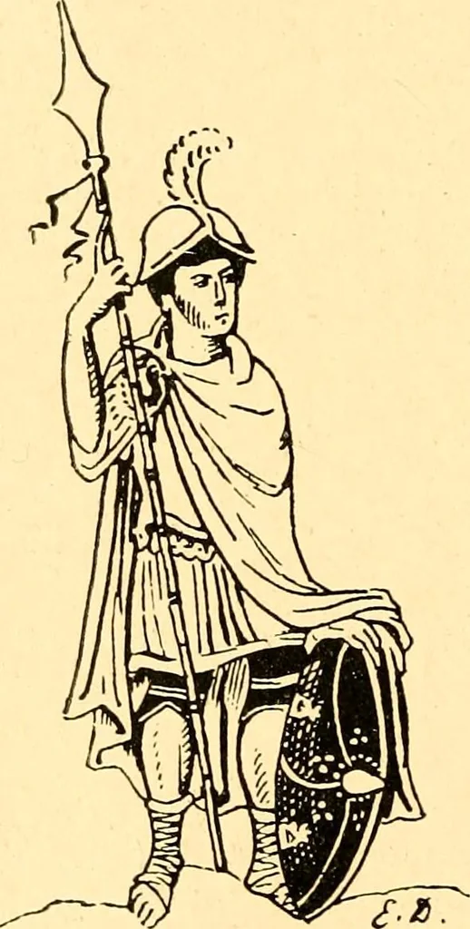 An illustration from Manuel d'archeologie francaise depuis les temps mérovingiens jusqu'à la renaissance .., 1902, leaf 483