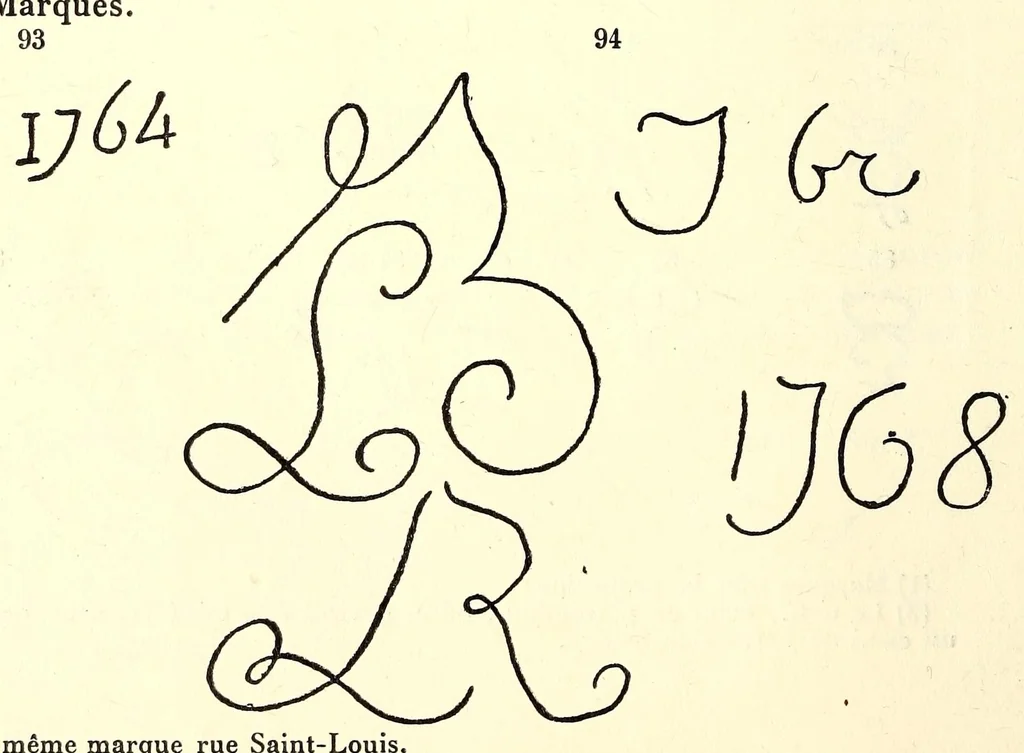 An illustration from Manuel de l'amateur de porcelaines, manufactures françaises, suivi du Repertoire, alphabétique et systématique de toutes les marques connues, 1922, leaf 34