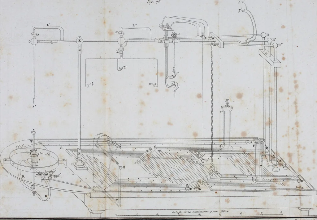 An illustration from Manuel d'électricité dynamique ou traité sur l'action mutuelle des conducteurs électriques et des aimans, et sur une nouvelle théorie du magnétisme : pour faire suite a tous les Traités de Physique élémentaire, 1823, leaf 236