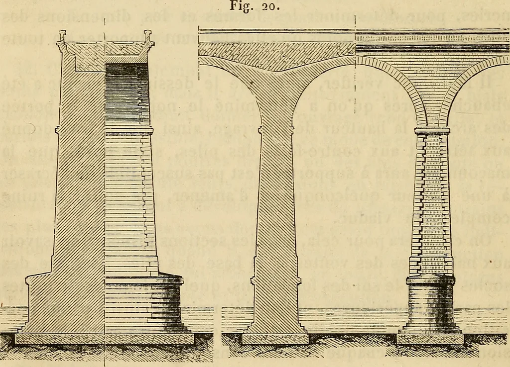 An illustration from Manuel du conducteur des ponts et chausseâes : d'apráes le dernier programme officiel des examens d'admission, 1873, leaf 211