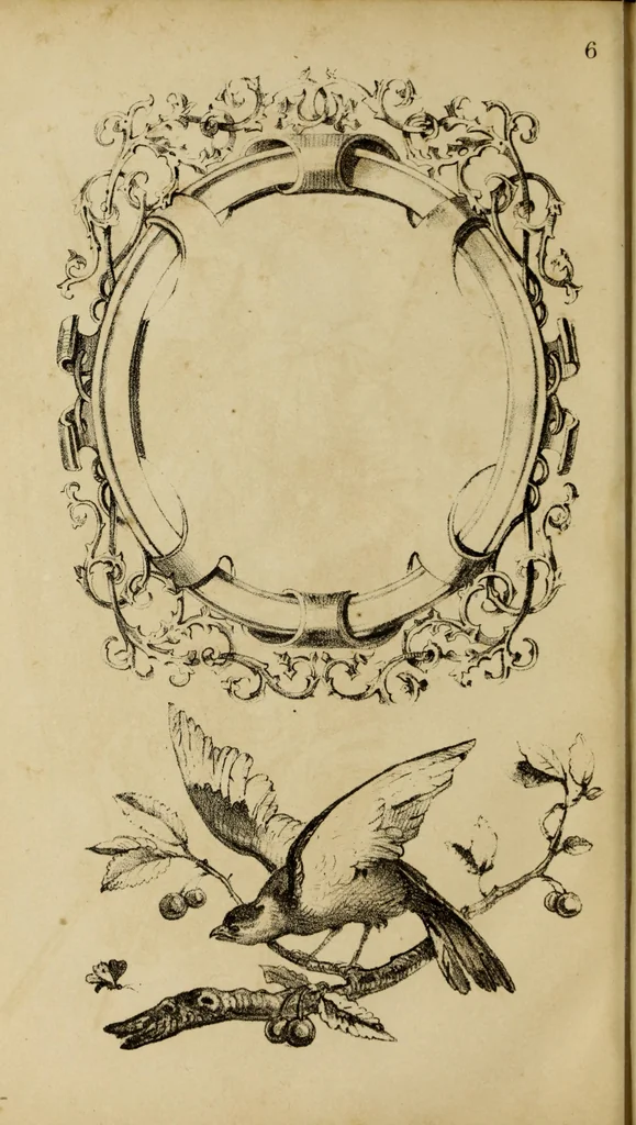 An illustration from Manuel général de l'ornement décoratif : étude encyclopédique sur le gout appliqué aux embellissements extérieurs et intérieurs aux tentures, a l'ameublement, aux vases, au costume, a la composition des jardins, etc., 1862, leaf 79