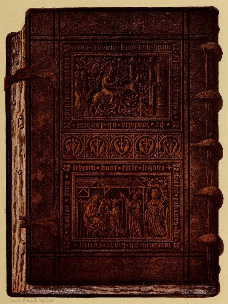 An illustration from Manuel historique et bibliographique de l'amateur de reliures, 1887, leaf 225