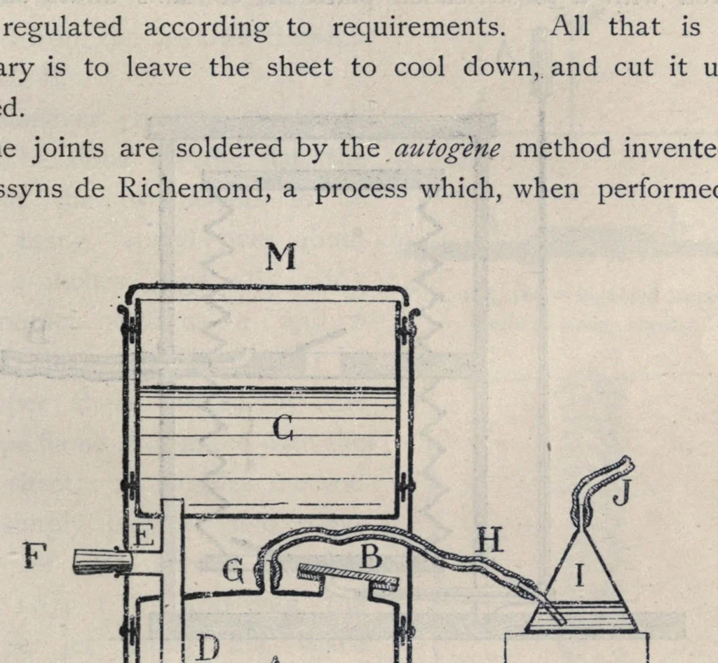An illustration from The manufacture of alum and the sulphates and other salts of alumina and iron; their uses and applications as mordants in dyeing and calico printing, and their other applications in the arts, manufactures, sanitary engineering, agriculture, and horticulture, 1901, leaf 265