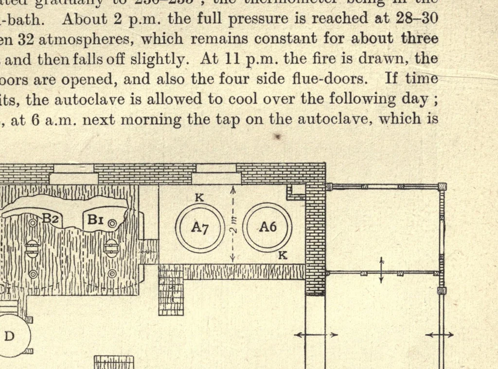An illustration from The manufacture of intermediate products for dyes, 1919, leaf 79