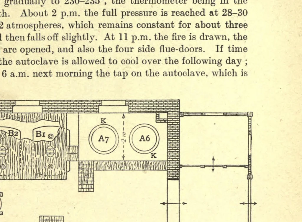 An illustration from The manufacture of intermediate products for dyes, 1919, leaf 79