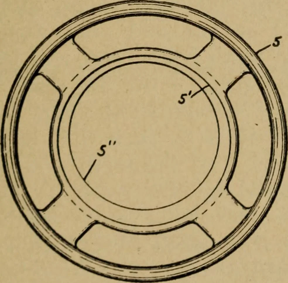 An illustration from Manufacture of narrow woven fabrics, ribbons, trimmings, edgings, etc., giving description of the various yarns used. The construction of weaves and novelties in fabric structures, also descriptive matter as to looms, etc, 1917, leaf 190