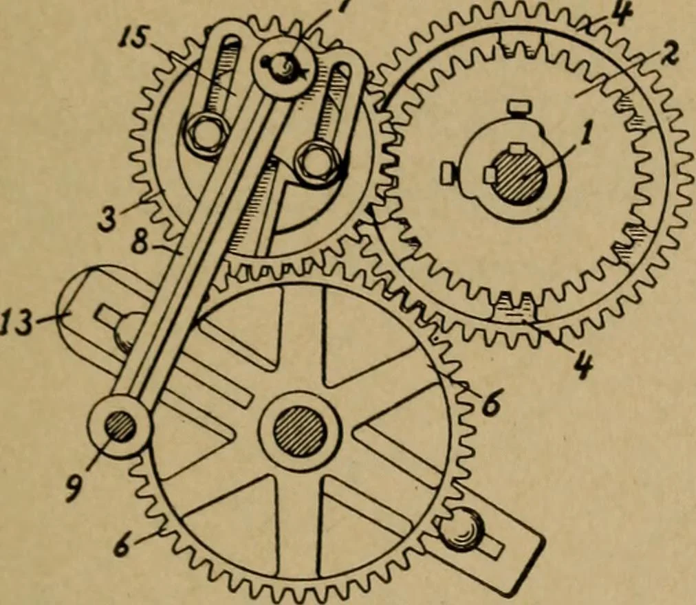 An illustration from Manufacture of narrow woven fabrics, ribbons, trimmings, edgings, etc., giving description of the various yarns used. The construction of weaves and novelties in fabric structures, also descriptive matter as to looms, etc, 1917, leaf 194