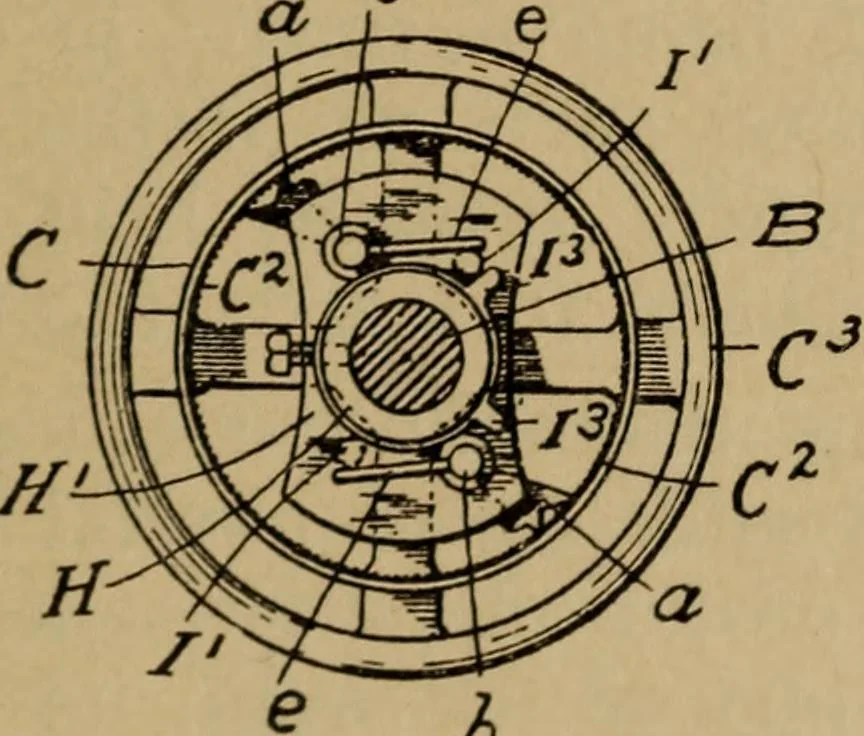 An illustration from Manufacture of narrow woven fabrics, ribbons, trimmings, edgings, etc., giving description of the various yarns used. The construction of weaves and novelties in fabric structures, also descriptive matter as to looms, etc, 1917, leaf 208