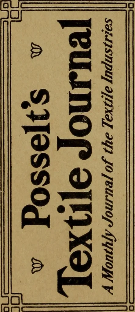 An illustration from Manufacture of narrow woven fabrics, ribbons, trimmings, edgings, etc., giving description of the various yarns used. The construction of weaves and novelties in fabric structures, also descriptive matter as to looms, etc, 1917, leaf 7