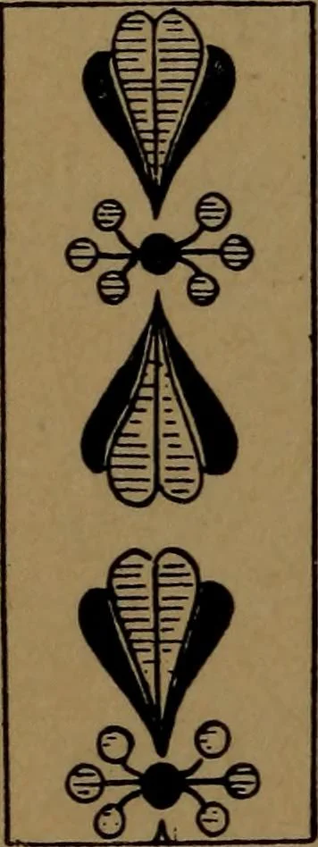 An illustration from Manufacture of narrow woven fabrics, ribbons, trimmings, edgings, etc., giving description of the various yarns used. The construction of weaves and novelties in fabric structures, also descriptive matter as to looms, etc, 1917, leaf 141