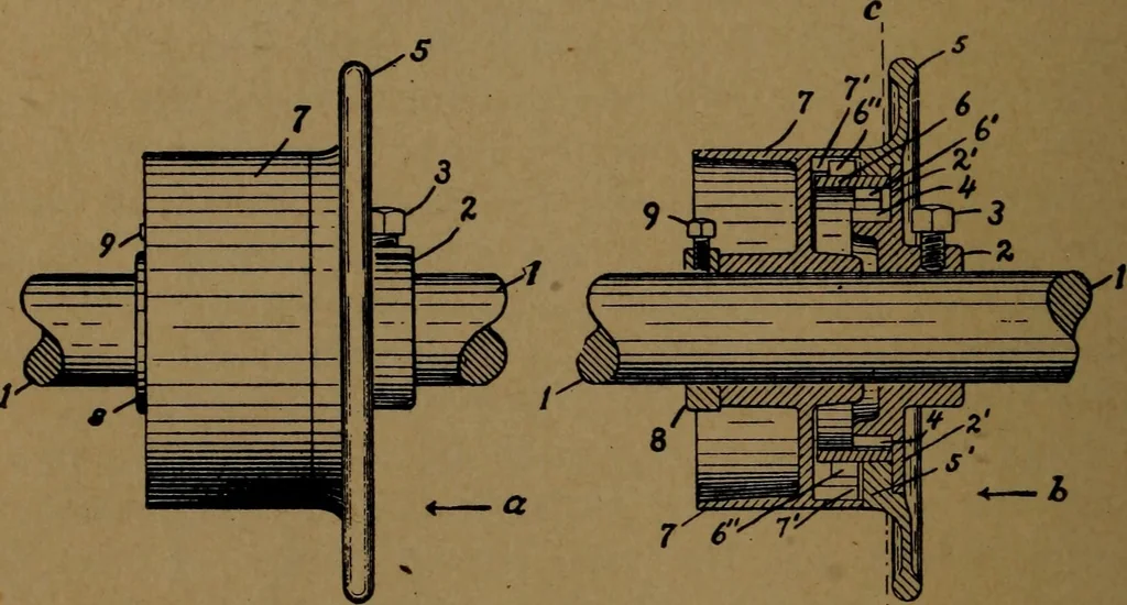 An illustration from Manufacture of narrow woven fabrics, ribbons, trimmings, edgings, etc., giving description of the various yarns used. The construction of weaves and novelties in fabric structures, also descriptive matter as to looms, etc, 1917, leaf 185