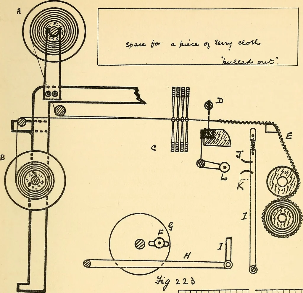 An illustration from Manuscript notes on weaving, 1900, leaf 174