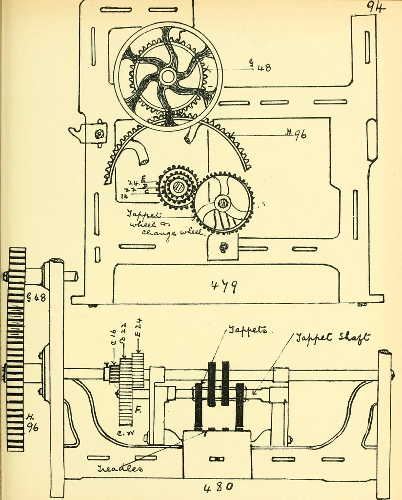 An illustration from Manuscript notes on weaving, 1912, leaf 98